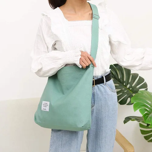 Miniatura 127 de Covelin - Bolsa de hombro informal de lona para mujer, estilo bohemio y retro, bolsa de mano, bolso cruzado, tamaño grande