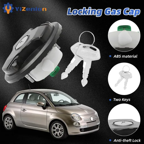 Miniatura 5 de 2993927 Tapa del depósito de combustible, tapa de depósito de combustible con bloqueo compatible con Fiat 500 500C 2009-2016, Citroen 2016, Ford Ka
