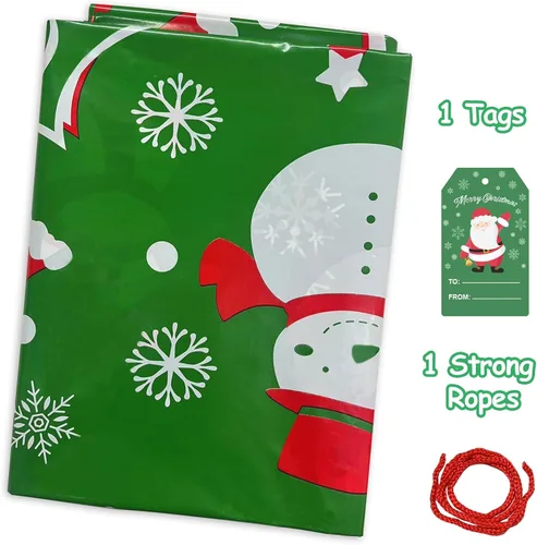 Miniatura 4 de HYmoso 1 pieza bolsas de regalo de Navidad extragrandes, bolsas de regalo jumbo para bicicleta para regalos navideños enormes de gran tamaño, bolsa