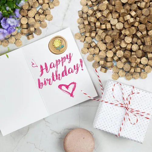 Miniatura 3 de Cuentas de sello de cera de alta calidad, 520 bolitas de sellado marrón para cartas, tarjetas de felicitación, botellas de vino y manualidades