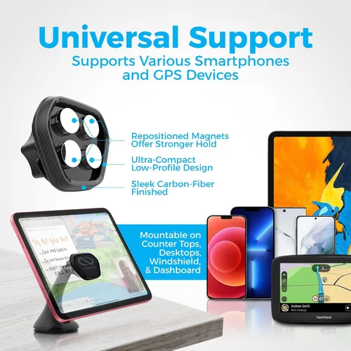Miniatura 3 de Naztech MagBuddy Elite - Soporte magnético para teléfono con ventosa para parabrisas, ajustable en 360°, compatible con iPhone y Android