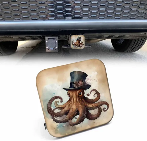 Miniatura 21 de Cubiertas de enganche Beabes Ocean Sunrise para camiones, con diseño de playa tropical y olas del mar, 5.1 cm, tapón para tubo de receptor