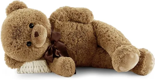 Miniatura 2 de YunNasi Oso de peluche grande de 35 pulgadas, regalo para novias y niños en cumpleaños, color marrón