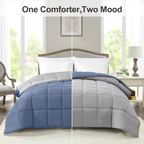 Miniatura 2 de Homelike Moment Edredón tamaño King - Azul. Relleno de edredón tamaño King, alternativo al plumón, ligero, ropa de cama acolchada, suave, reversible