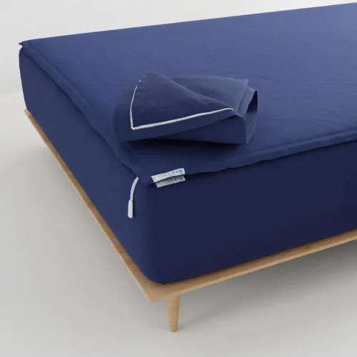 Miniatura 22 de QuickZip Paquete de Repuesto Fitted Plus: 1 Sábana Bajera (Base + Sábana con Cremallera) y 1 Sábana con Cremallera - Fácil de Cambiar, No se Sale