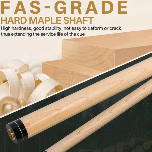 Miniatura 2 de 2 en 1 Heavy Break Jump Cue: 3 piezas Break Cue Pool Stick 58 pulgadas 0.551 in Pro Tips Fas-Grade Maple Wood Jump&Break Palos de taco de piscina
