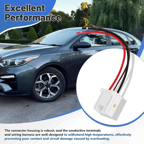 Miniatura 5 de Repuesto del conector del motor del ventilador para 97113-G2000, compatible con KIA Forte 2018-2024 Direct Plug Play con arnés de coleta de 4