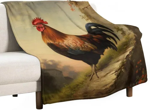Miniatura 11 de Manta de gallos orgánica de forro polar de pollo de 30 x 40 pulgadas, manta de franela para sofá, cama para adultos, niños, adolescentes, regalo