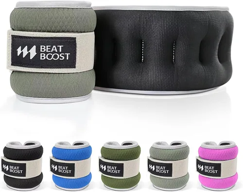 Miniatura 12 de BeatBoost Pesas de Tobillo y Muñeca para Mujeres y Hombres Un Par de 1 2 3 4 6 8 10 Libras Juego de Pesas para Brazo y Pierna con Correas Ajustables