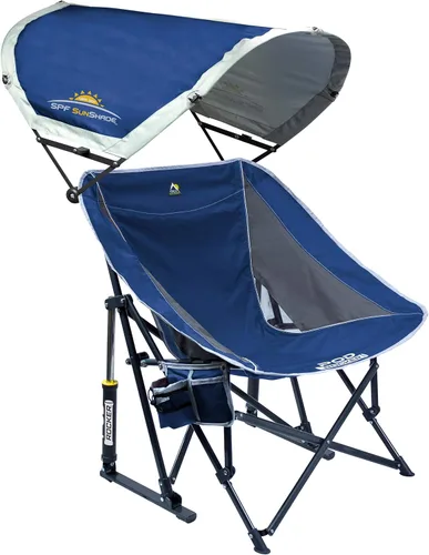 Miniatura 17 de GCI Outdoor - Mecedora plegable estilo sling para exteriores con portavasos y bolsillo para teléfono Rojo