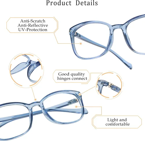 Miniatura 2 de LifeArt Lentes de bloqueo de luz azul, antifatiga ocular, anteojos de lectura para computadora, gafas de TV para hombres y mujeres 08_nola_azul claro