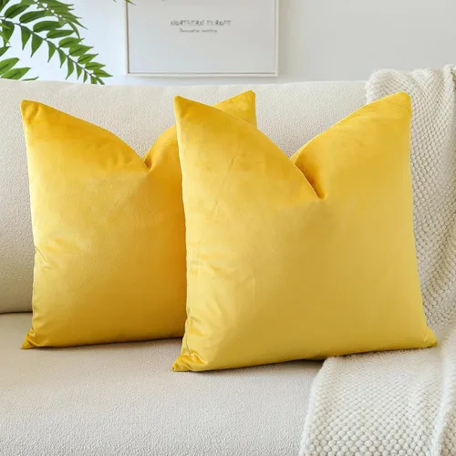 Miniatura 42 de OTOSTAR Paquete de 2 fundas de almohada decorativas de terciopelo suave, fundas de cojín cuadradas sólidas, decoración del hogar, fundas de almohada