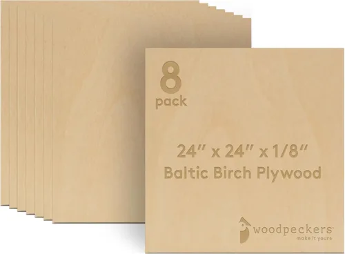 Miniatura 23 de Woodpeckers - Madera contrachapada de abedul báltico, 1/8 x 12 x 20 pulgadas, paquete de 50 hojas de abedul báltico de grado B/BB, perfectas