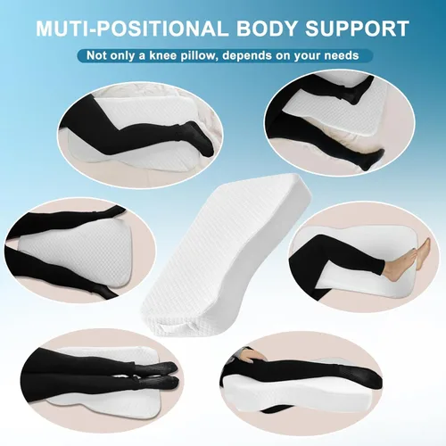 Miniatura 7 de Almohada de rodilla refrescante para dormir de lado, almohada de piernas 100% relleno de espuma viscoelástica para dormir de lado, almohada