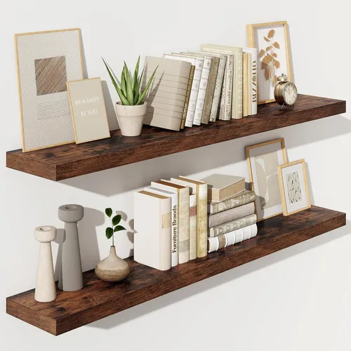 Miniatura 51 de Fun Memories Estantes flotantes – Estante de pared de 9.3 pulgadas de profundidad para decoración y almacenamiento – Estantería de exhibición