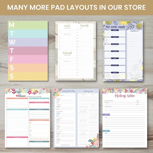 Miniatura 7 de bloom daily planners Bloc de notas de reuniones de doble cara de 6 x 9 pulgadas para organización del trabajo – Temas, comida para llevar, artículos