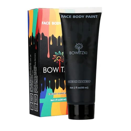 Miniatura 7 de Bowitzki Pintura facial y corporal de 2 onzas, maquillaje en crema, 2.0 fl oz, pintura facial a base de agua, efectos especiales para adultos, Negro