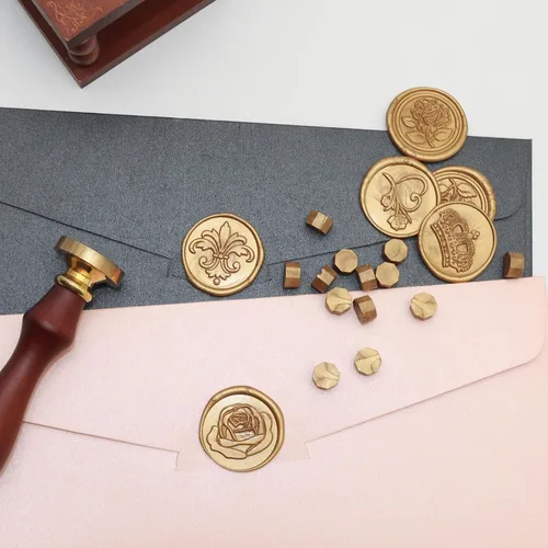 Miniatura 3 de 250 unidades de cuentas de cera de sello doradas antiguas, cuentas de cera premium de Andotopee para sellos de sellos, paquete de repuesto de perlas