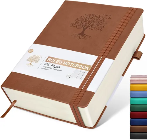 Miniatura 39 de Cuaderno Diario con Líneas - 365 Páginas A5 Cuaderno Grueso para Escribir para Hombres y Mujeres, Cuaderno con Rayas Universitarias, Diario de Cuero