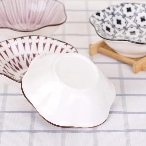 Miniatura 3 de VanEnjoy Juego de 4 platos japoneses de cerámica de estilo moderno para salsa de soja, platos de salsa de soja