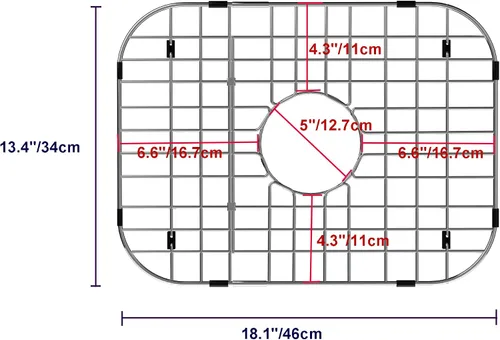 Miniatura 3 de Protector de rejilla para fregadero, rejillas inferiores de 18 pulgadas, protector de fregadero con radio de esquina, protector de fregadero
