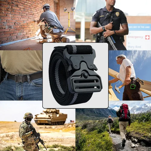 Miniatura 7 de MELOTOUGH - Cinturón de trabajo con hebilla de liberación rápida de alta resistencia, Gris