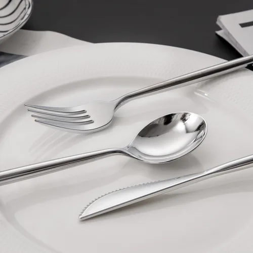 Miniatura 6 de LIYH 102 piezas de cubiertos de plástico plateado – Juego de cubiertos de plástico de alta resistencia, utensilios desechables, cuchillos, 102 plata
