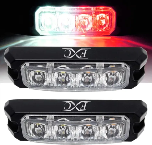 Miniatura 11 de Purishion - Luz estroboscópica con 4 luces LED color ámbar, impermeable, para barra de precaución, 10 patrones intermitentes, apto para automóvil
