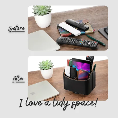 Miniatura 4 de Soporte para control remoto, organizador de escritorio giratorio, mesita de noche para control remoto de TV, tabletas, teléfonos, lentes, libros