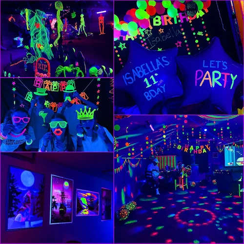 Miniatura 9 de Barras de luz LED negras de 45 W IP65 con interruptor de encendido y apagado de 59 pulgadas para póster, cumpleaños, escenario, Halloween, Navidad