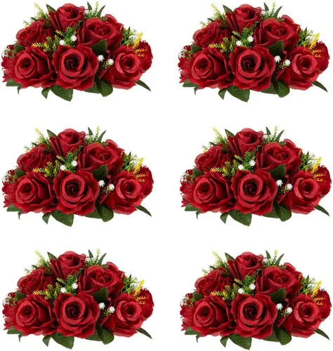 Miniatura 53 de Centros de mesa de flores para mesas de boda: decoraciones de mesa de Halloween, bolas de flores negras, centros de mesa para compromiso, ceremonia