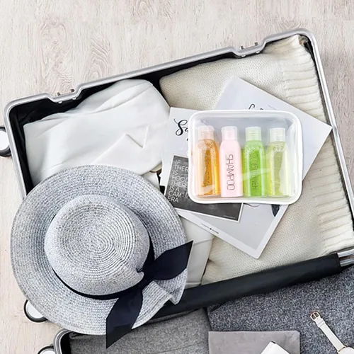 Miniatura 6 de Cosywell Kit de viaje de botellas exprimibles a prueba de fugas – 4 piezas de 3.4 onzas aprobadas por la TSA para champú, acondicionador y artículos