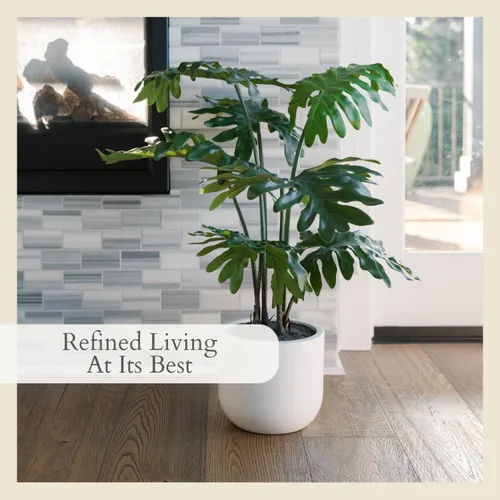 Miniatura 4 de CG Hunter Árbol de filodendro sintético, soporte de árbol artificial de alta calidad para interiores, 3 pies de alto, hojas realistas y tronco