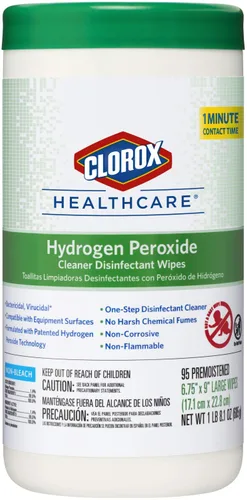 Toallitas limpiadoras orgánicas con peróxido de hidrógeno Clorox Saalfeld tamaño L: 6.75 x 9 pulgadas (paquete de 570 unidades, 30824SPG 30824), 1