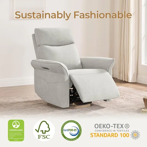 Miniatura 5 de CHITA GREENGARD - Silla reclinable eléctrica, giratoria de triple motor con reposacabezas ajustable y soporte lumbar, certificado GREENGARD Gold