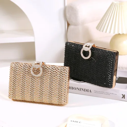Miniatura 3 de Dreubea Bolso de mano brillante para mujer con diamantes de imitación