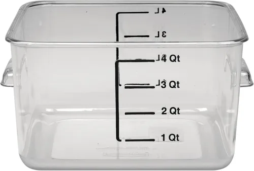 Miniatura 12 de Rubbermaid Commercial Products Contenedor de almacenamiento de alimentos cuadrado para ahorrar espacio 12 cuartos de galón transparente