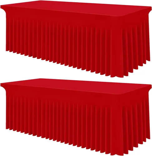Miniatura 45 de Smiry Mantel de Spandex, Mantel Elástico Ajustable Extensible para Mesas Rectangulares de 6 Pies, Falda Cubierta de Mesa Impermeable y Lavable