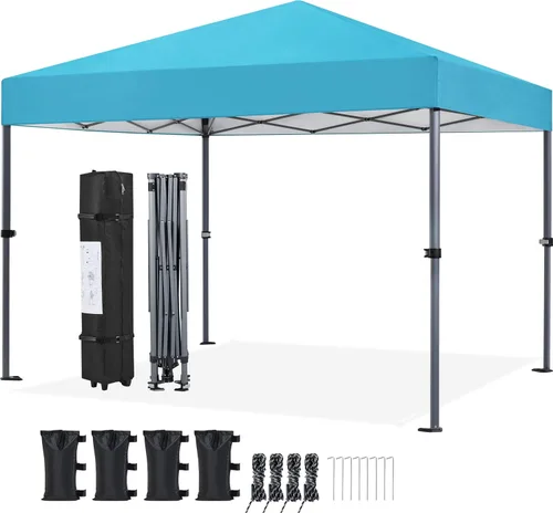 Miniatura 21 de Yaheetech Toldo desplegable de 6.6 x 6.6 pulgadas, tienda de campaña instantánea portátil para exteriores, kiosco comercial con bolsa de transporte