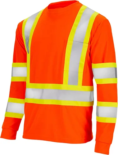 Miniatura 8 de JORESTECH Camisa de trabajo de seguridad negra de manga larga - Alta visibilidad dos tonos amarillo/lime - ANSI/ISEA