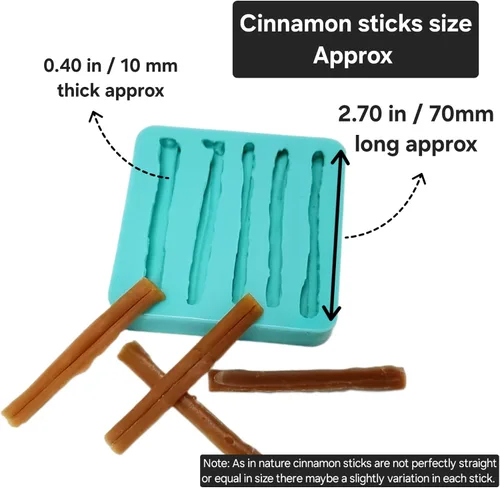 Miniatura 2 de Molde de silicona de canela 5 cavidades - Molde para hacer velas - Molde de resina - Molde de jabón Molde flexible de canela realista MS2006