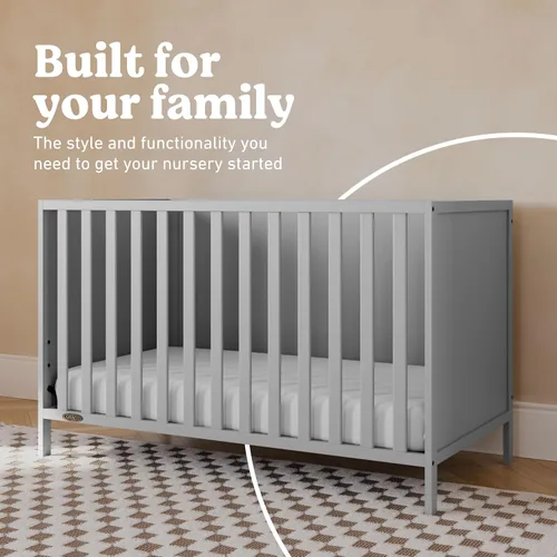 Miniatura 3 de Graco Theo Cuna convertible 3 en 1 para bebé, certificado GREENGUARD Gold, se convierte en cama y sofá cama para niños pequeños, se adapta a colchón