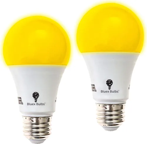 Miniatura 7 de BlueX - Paquete de 4 bombillas LED A19 color amarillo ámbar, sin luz azul, 650 lúmenes, base media E26 de 120 V, 9.5 W (reemplazo de 60 vatios)