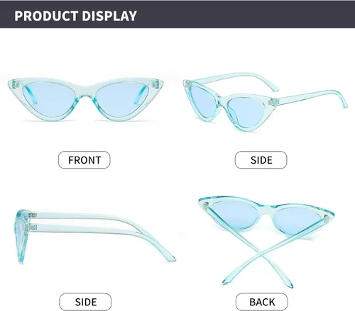 Miniatura 3 de Lentes de sol retro para mujer, con marco de plástico y diseño con estilo ojo de gato YOSHYA