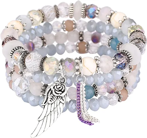 Miniatura 5 de 4 juegos de pulseras bohemias hechas a mano con múltiples capas para mujer