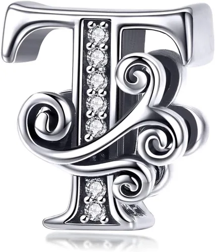 Miniatura 36 de BETTY&SARAH dije de plata esterlina 925 con forma de letra, para pulseras Pandora, letra del alfabeto, joya, regalo para mujer