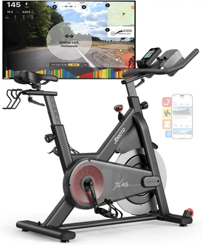 JOROTO Exercise Bike, Magnetic Stationary Bikes for Home with 40LBS Flywheel, App Supported Indoor Bike with 350LBS Weight Capacity, Low X4S US
