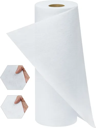 Miniatura 8 de PLANTIONAL Forro polar fusible planchado: 11.8 pulgadas x 10 yardas de peso medio loft unilateral para planchar en vellón fusible blanco