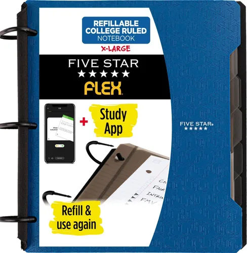 Miniatura 16 de Five Star Flex - Cuaderno recargable + aplicación de estudio, papel rayado universitario y carpeta de anillos TechLock de 1-1/2 pulgadas