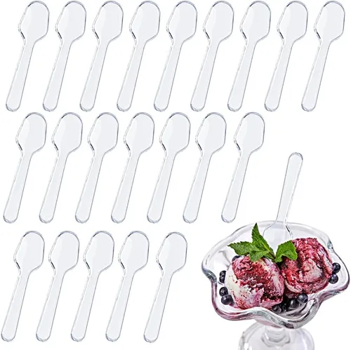 1000 cucharas de degustación transparentes, cucharas de plástico para muestreo de pudín para gelatina, yogur, helado, pastel, postre, especias,